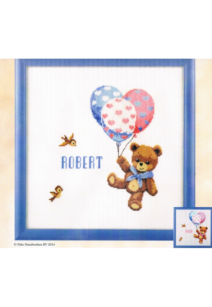 Ours Nounours Avec Ballons 32x33cm Tableau De Naissance Kit Au P