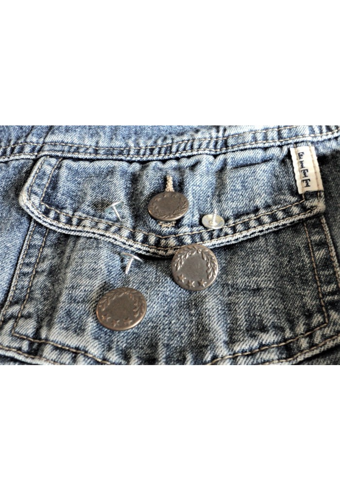 Boutons automatique pour jeans motif étoilé (17 mm, Blister 4 pcs