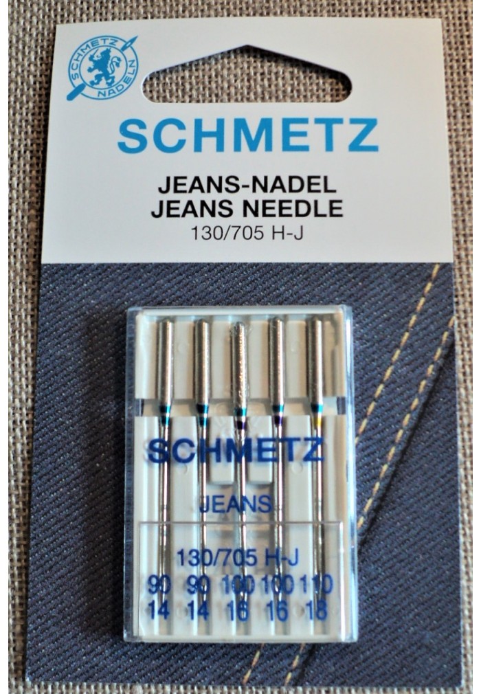 5 aiguilles jean machine à coudre Schmetz, 130/705 H-J