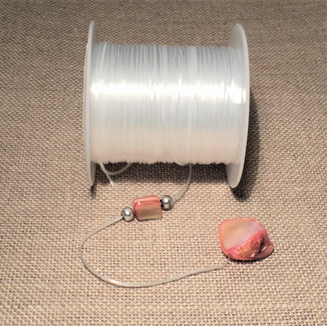 1 Mètre fil élastique blanc pour bracelet, collier ou masque Ø 1.2