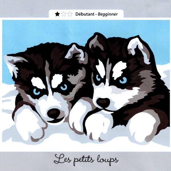 Kit Canevas 18x14cm Les petits loups demi point croix de Margot 766-6024232