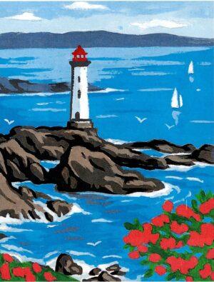 Kit Canevas Le phare 14x18cm demi point croix Margot 60212