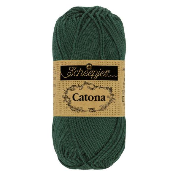 Catona VERT Foncé fil coton à tricoter, crocheter 50g pour les amigurumis, vestes, pulls, foulard Scheepjes 525 Fir