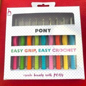 Set à crochet Ergonomiques Pony Easy Grip 2.00mm-6.00mm, set de 9 pièces