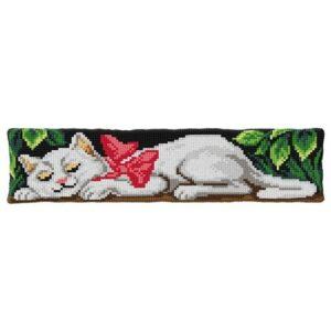 Kit Canevas soudan boudin (bas) de porte Chat imprimé 20x80cm point de croix kit complet